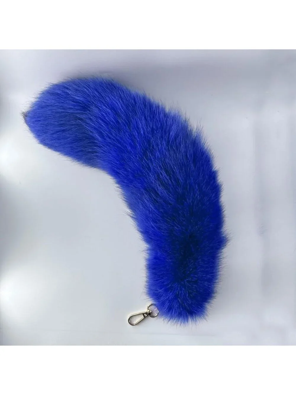 Women's Blue Pendant Cosplay Costume Halloween Furry Tails Keychain Handbag